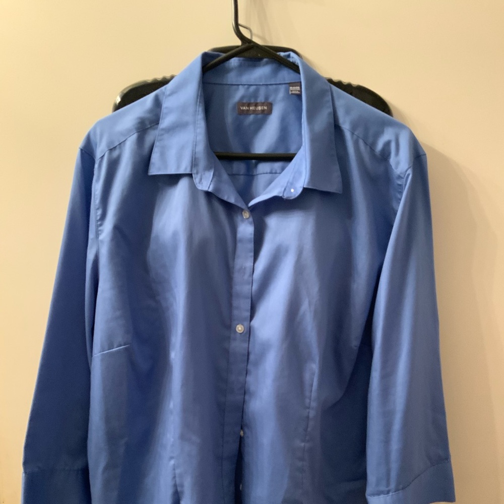 Van Hausen Women Shirt 20-22W;2XL; Medium Blue
